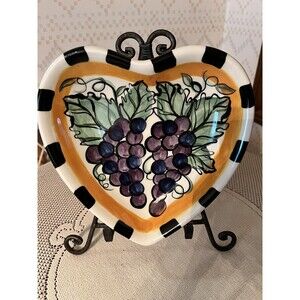 Very Rare Vickie Carroll‎ Heart Shaped Platter Pottery Plate Sample '95